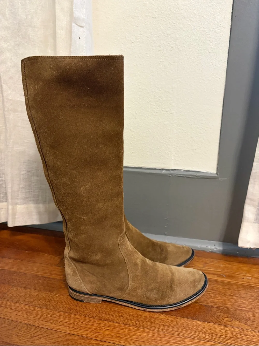 Sigerson Morrison Tall Suede Over-the-Knee Boots in Chestnut